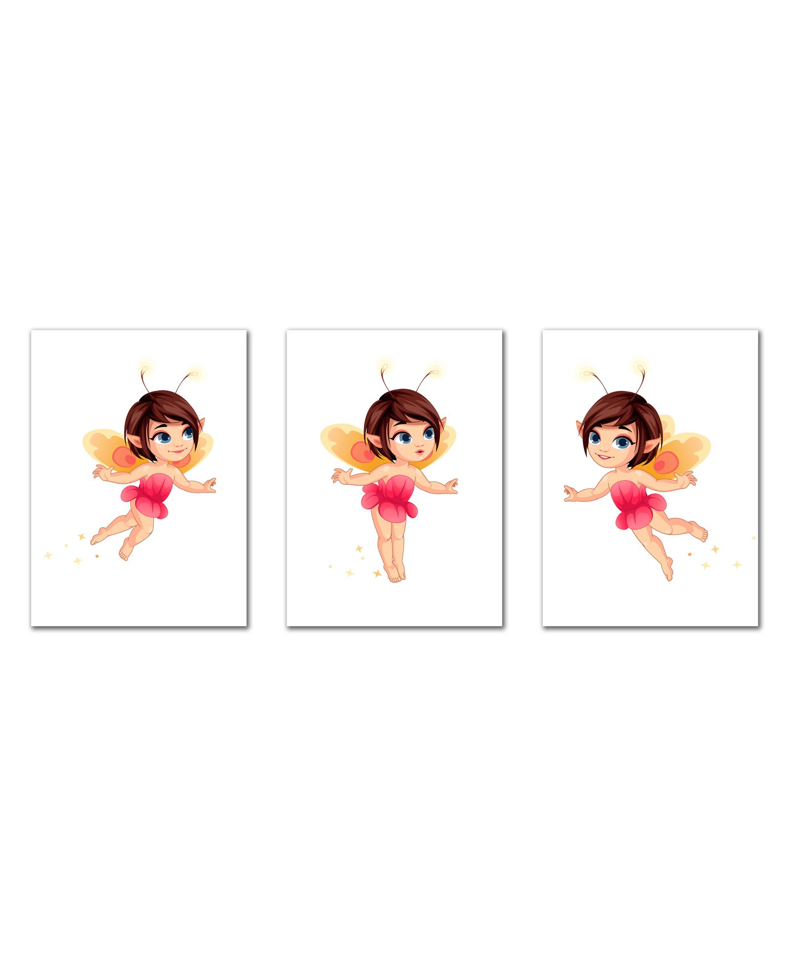 Wens Laminated Kids Wall Panels Fairy Set of 3 - Pink-image-3