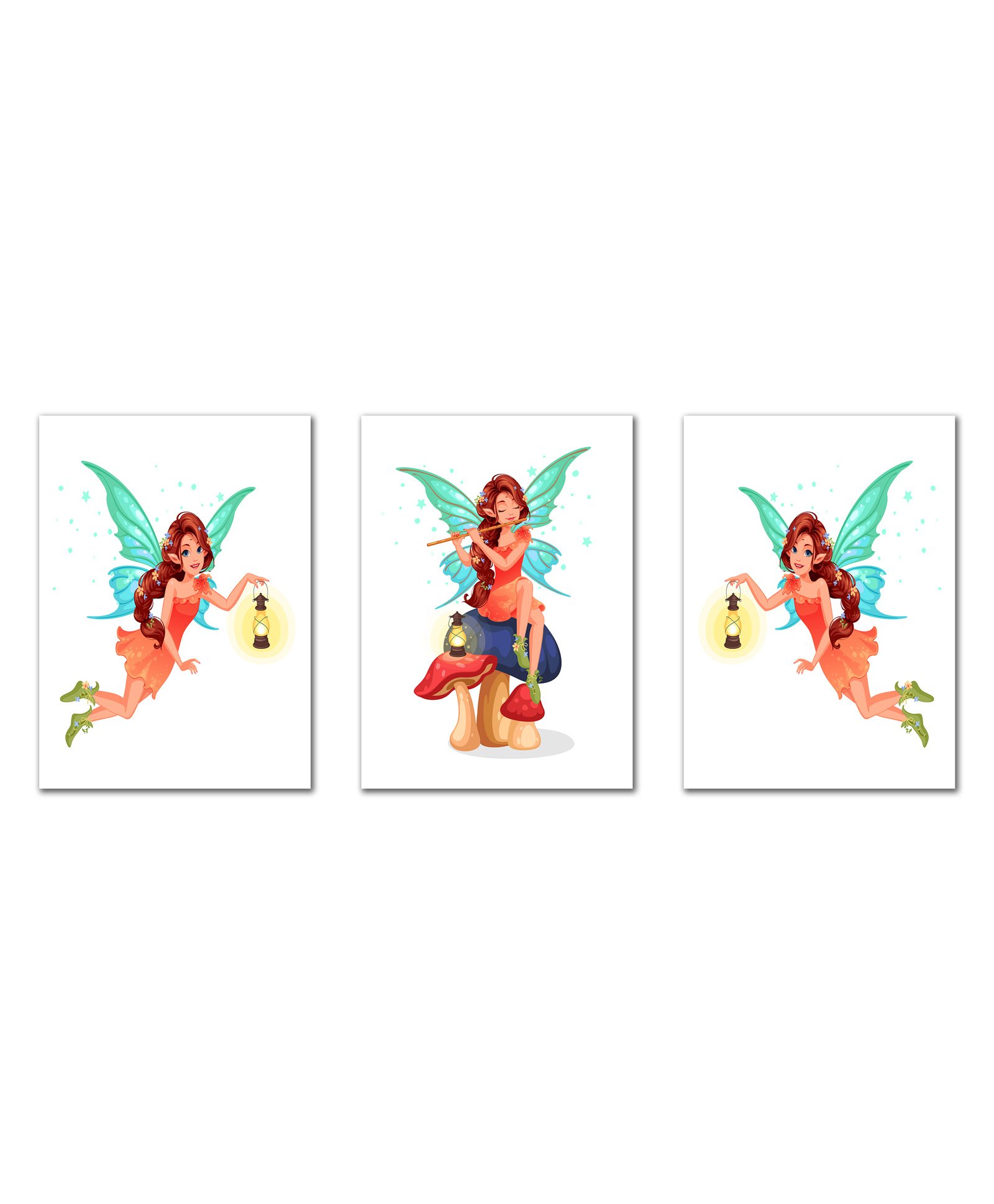 Wens Laminated Kids Wall Panels Angel Set of 3 - Blue Coral-image-42