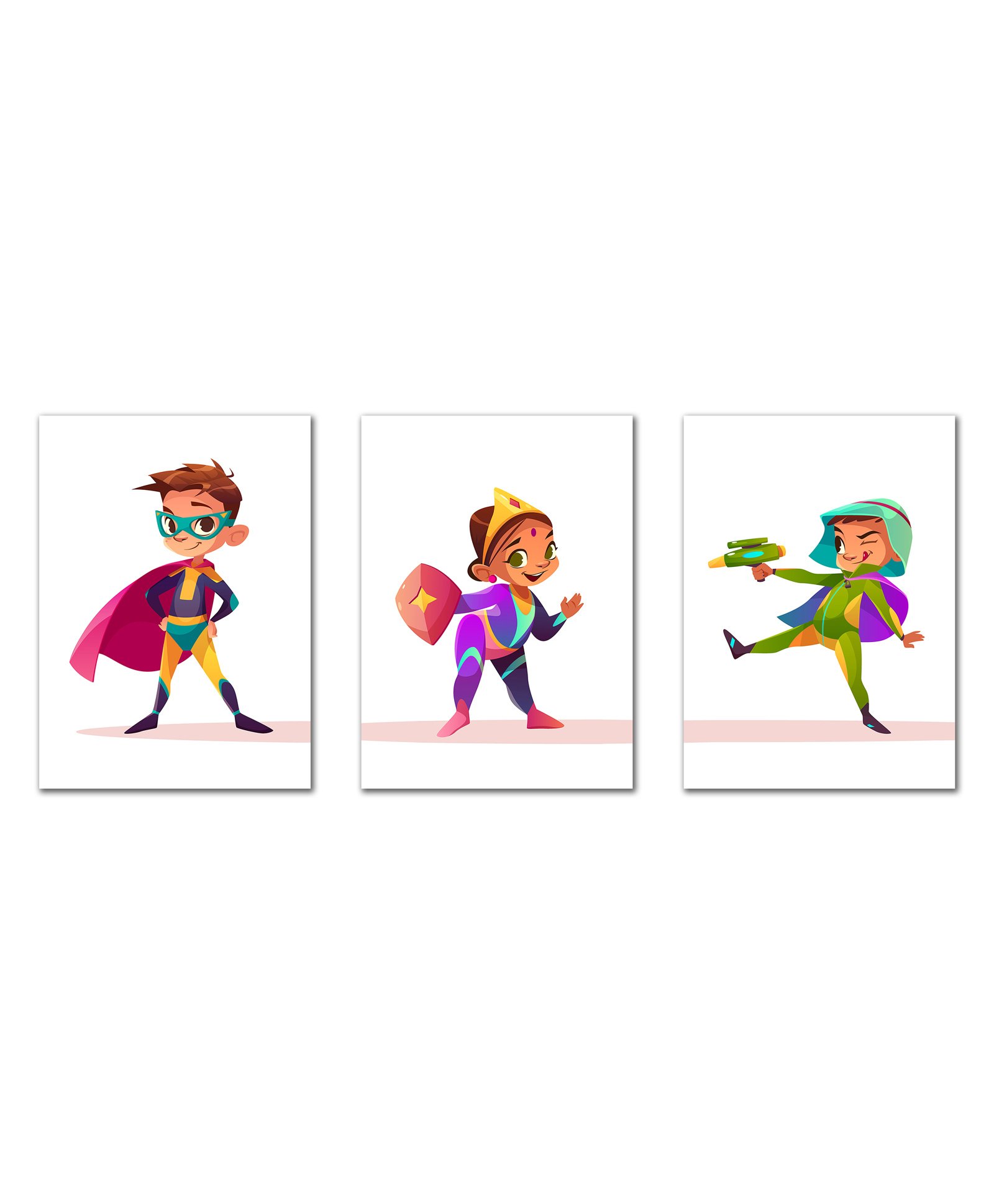 Wens Laminated Kids Wall Panels Super Hero Set of 3 - Green-image-24