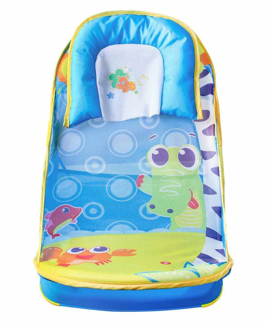 Mastela Deluxe Baby Bather Crocodile Print - Blue-picture-23