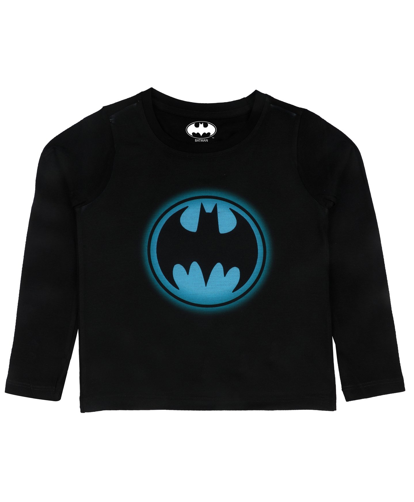 Buy Batman By Crossroads Batman Glow Effect Logo Print Full Sleeves T-Shirt  - Blue for Boys (5-6 Years) Online in India, Shop at  - 3258171