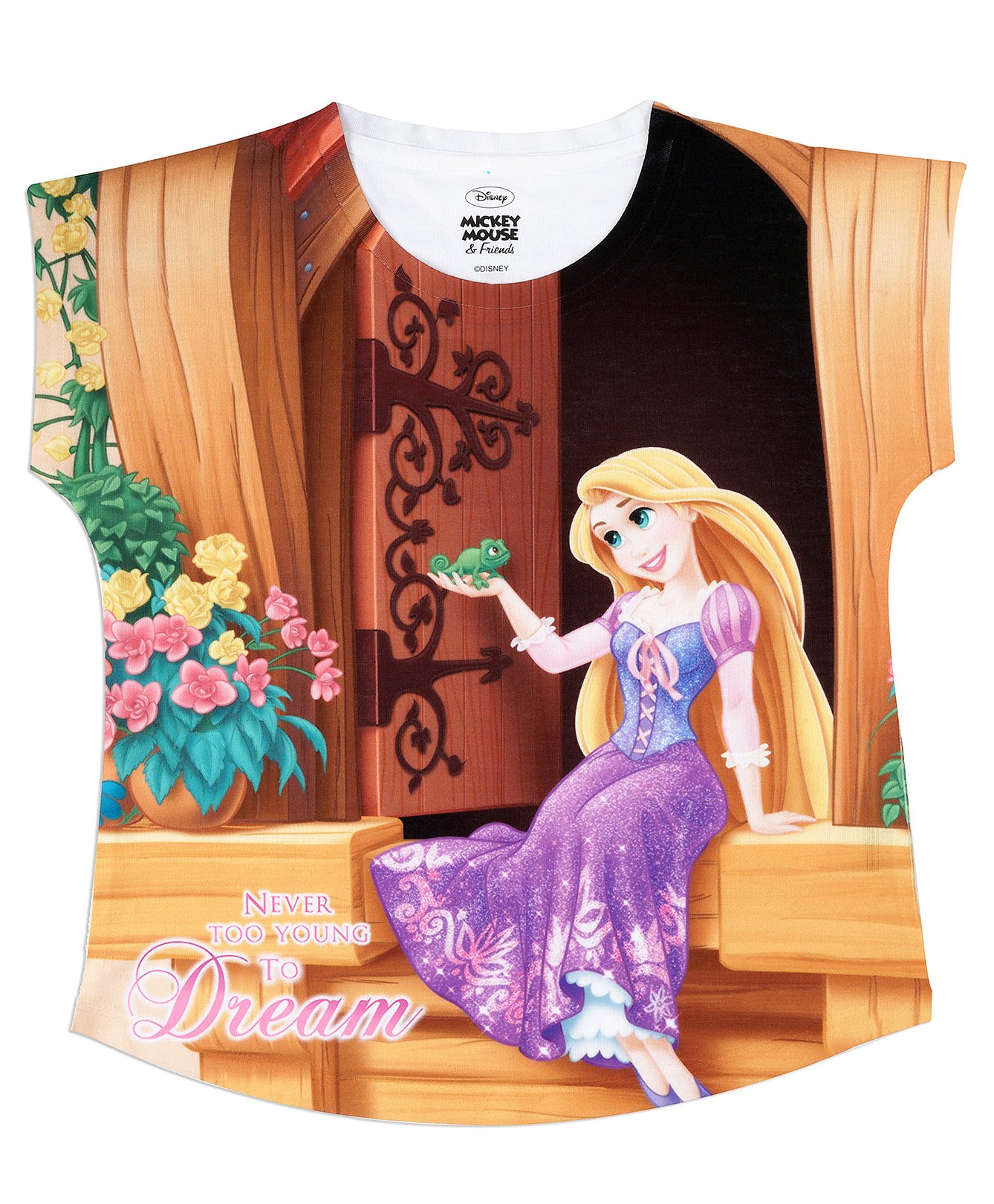 Buy Disney By Crossroads Cap Sleeves Disney Princess Rapunzel Print Top - Brown for Girls (7-8 Years) Online in India, Shop at - 3258883 Buy Disney By Crossroads Cap Sleeves Disney Princess Rapunzel Print Top - Brown for Girls (7-8 Years) Online in India, Shop at - 3258883
