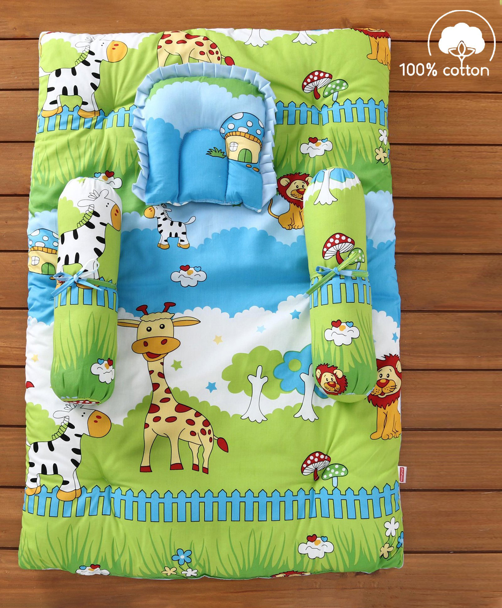 Buy Combo pack of 2 Babyhug Cotton Bedding Set Jungle Print Blue and