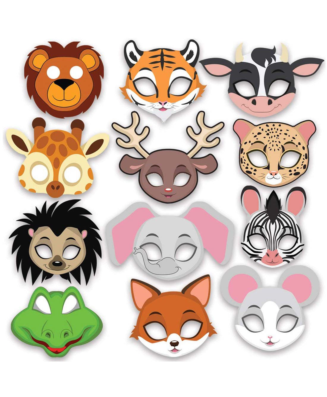 8 X Animal Jungle Party Masks Children Birthday for sale online 