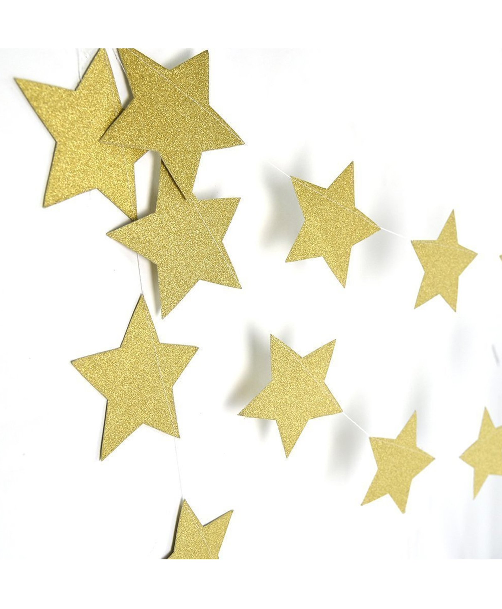 Funcart Glitter Paper Star Banner - Golden-picture-48