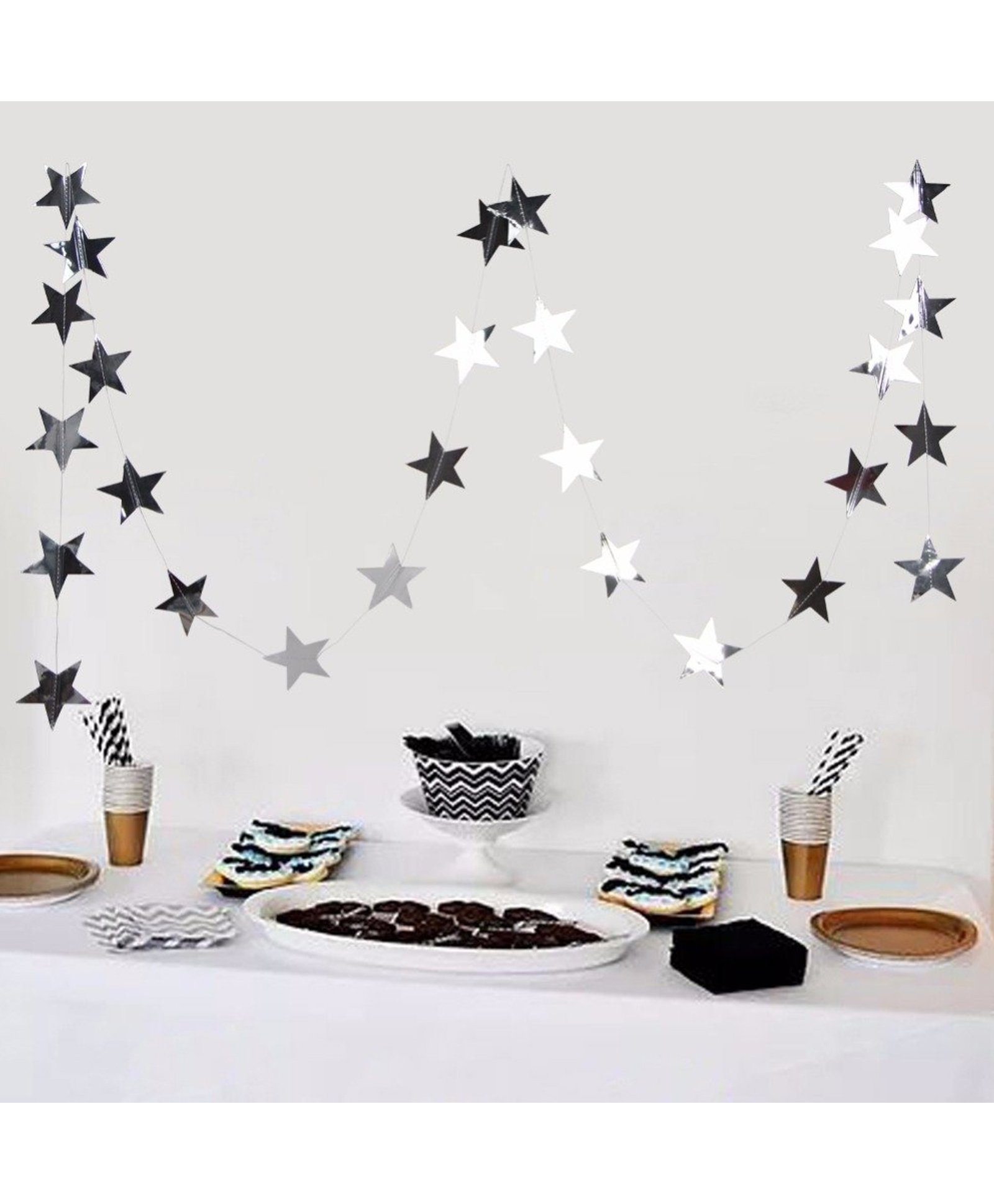 Funcart Hanging Star Wall Decor - Silver-image-25