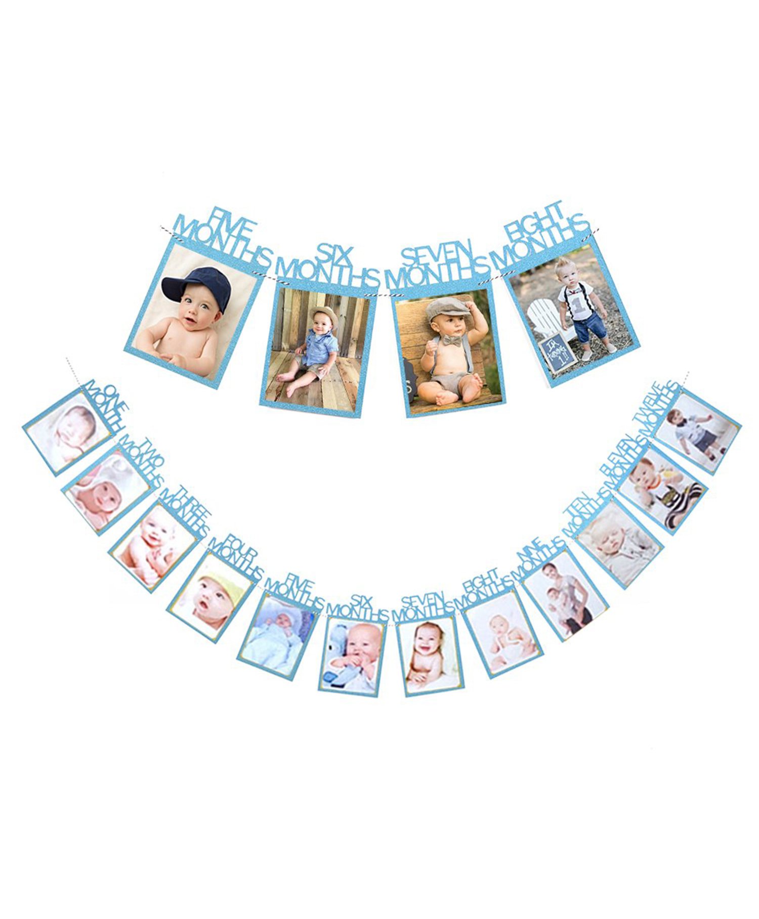 Funcart Baby 1st Birthday Photo Banner - Blue-picture-31