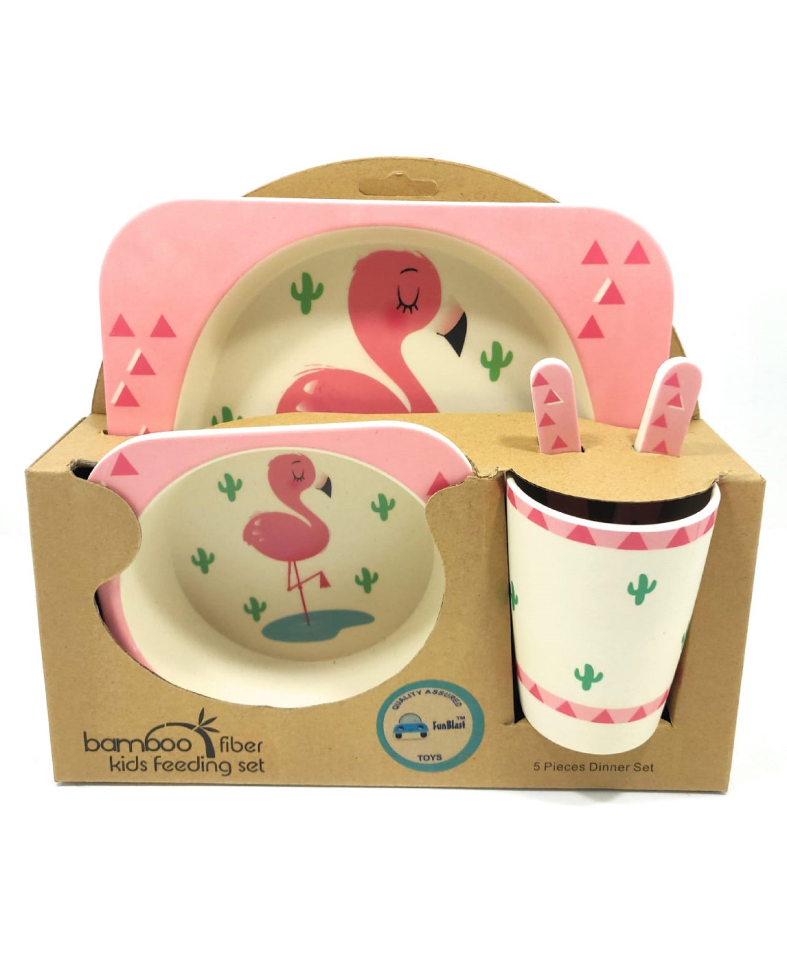FunBlast Bamboo Fiber Lion Design Set Pack Of 5 - Pink-picture-15