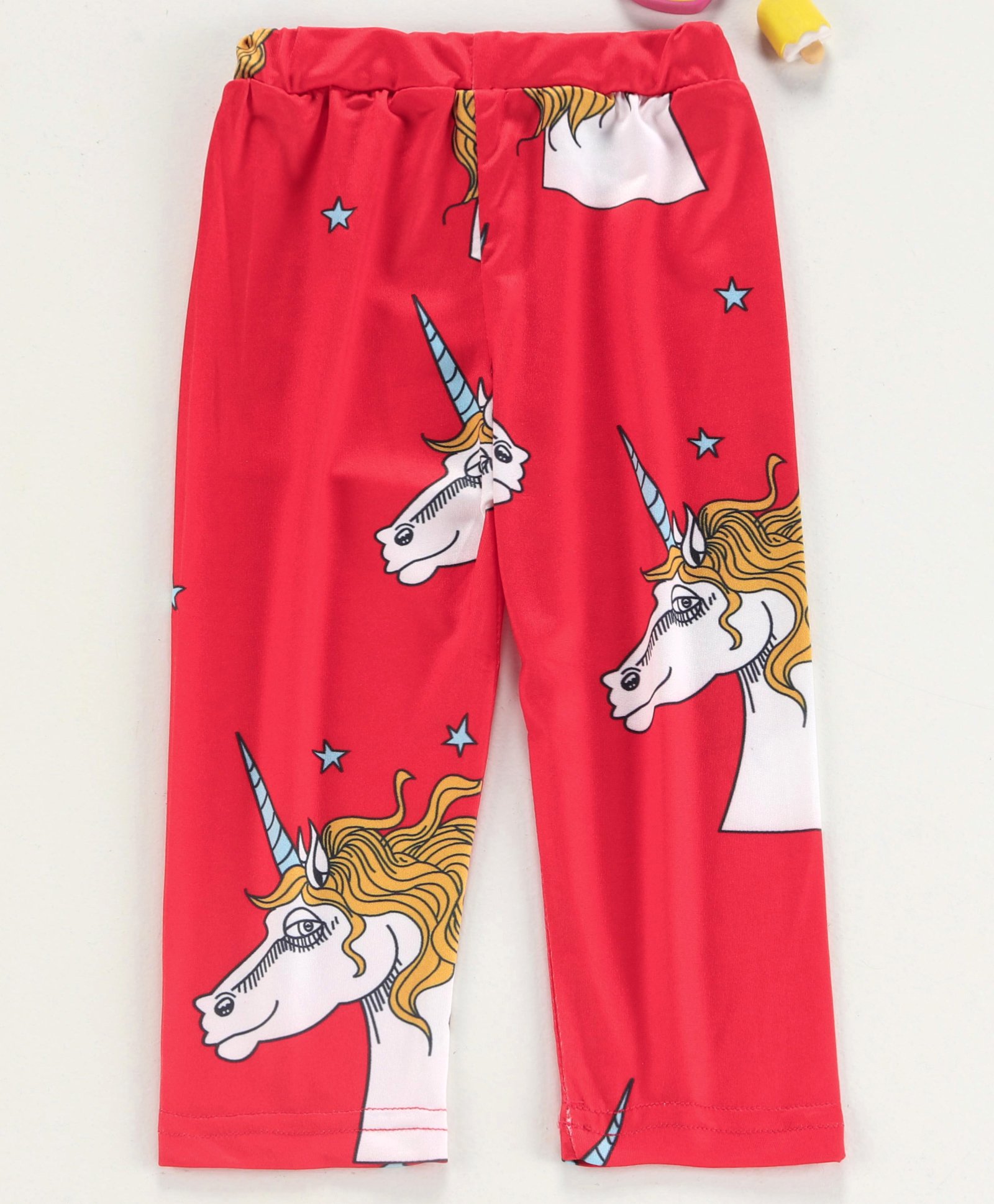 Kookie Kids Full Length Lounge Pant Unicorn Print - Red-picture-17