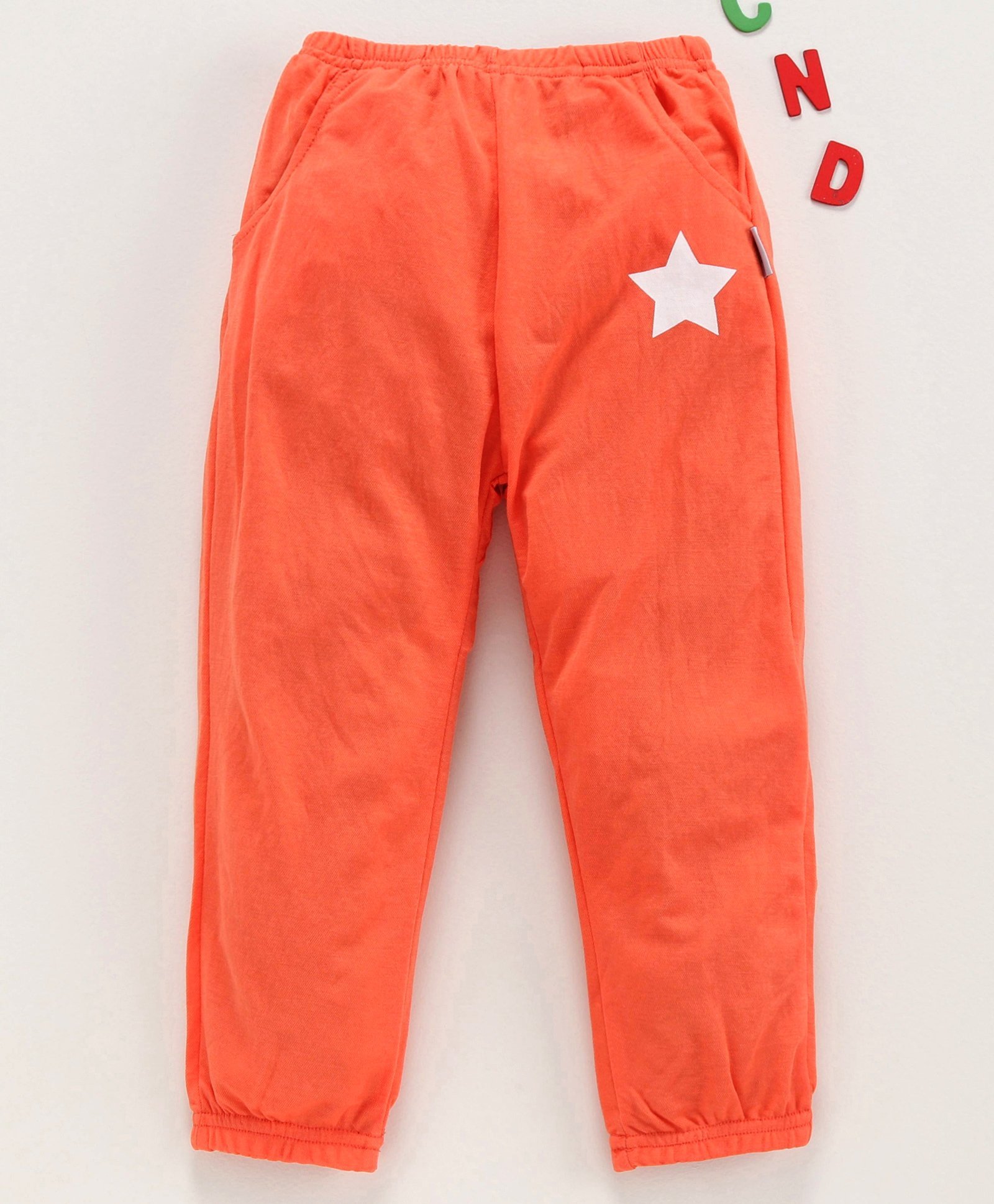 Kookie Kids Full Length Lounge Pant Star Print - Orange-image-10