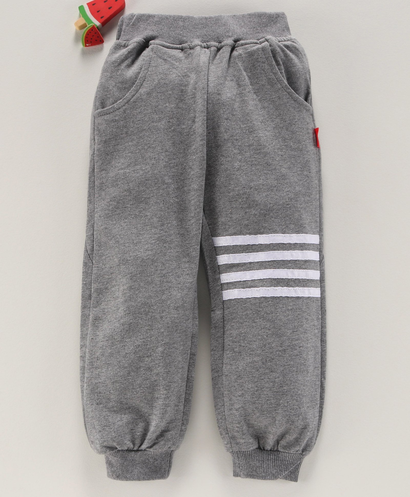 grey cotton full length track pant