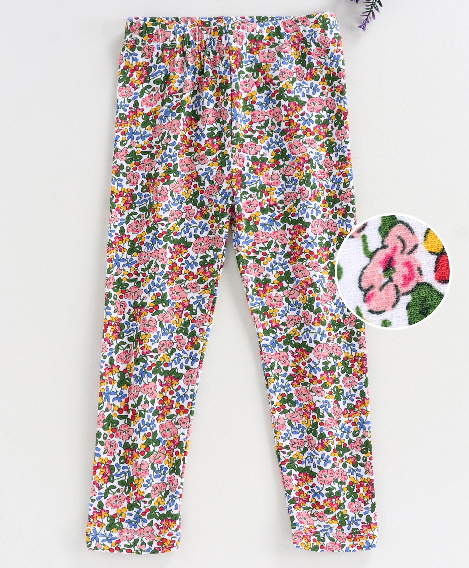 Kookie Kids Full Length Leggings Floral Print - Pink-image-32