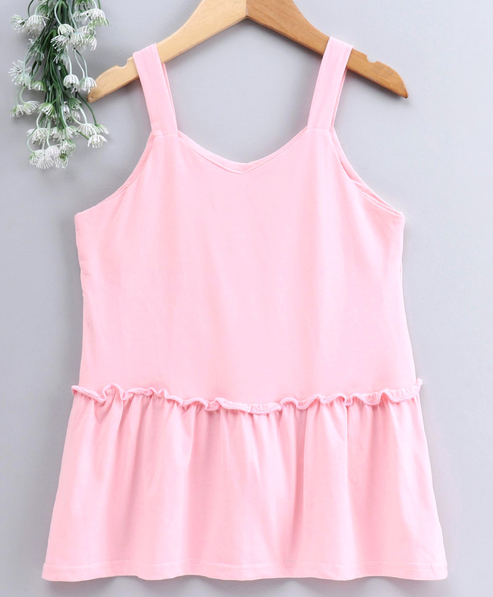 Kookie Kids Sleeveless Solid Color Frock Style Top - Pink-picture-21
