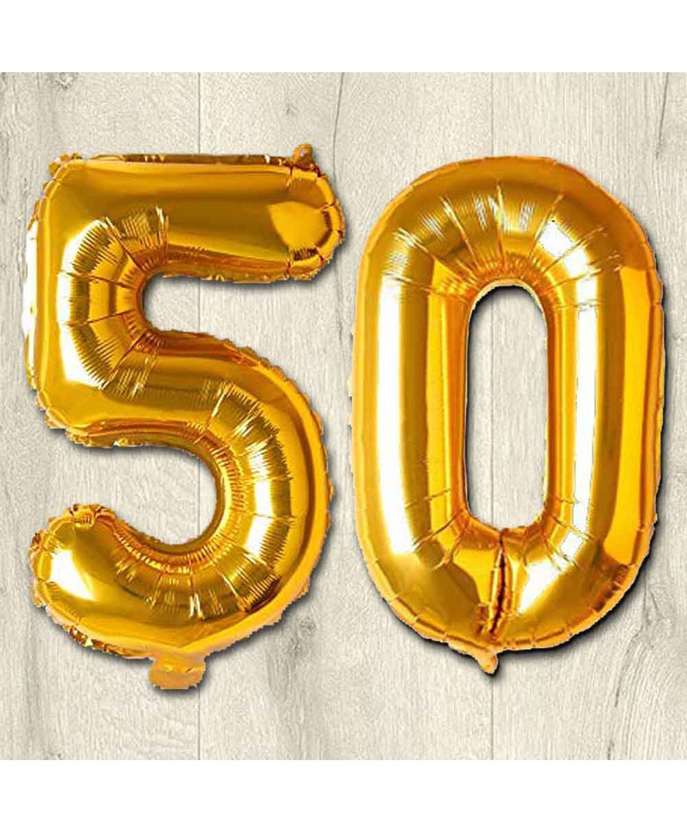 Shopperskart 50 Number Foil Balloons Golden - Pack of 2-image-15