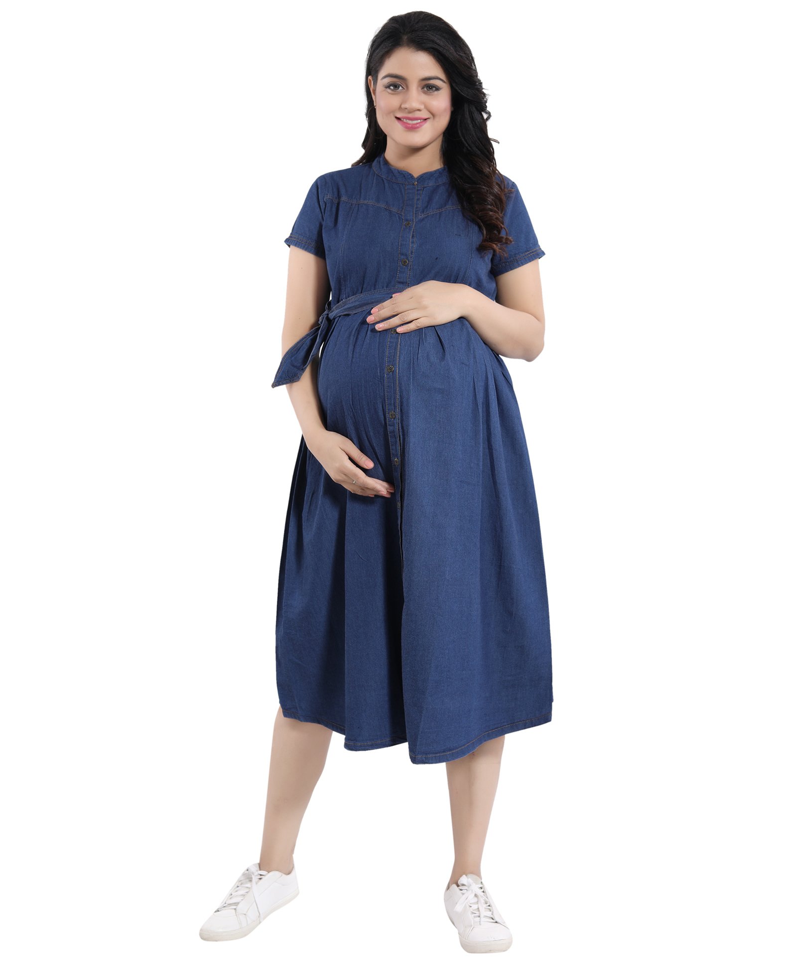 Details about   New Maternity Denim Shirt Dress Knee Length Long Sleeve Blue Size 10