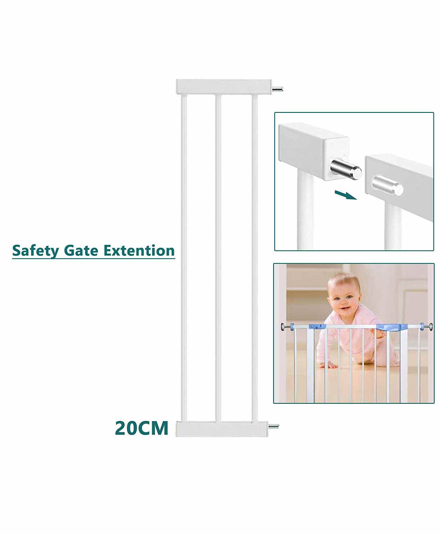 Safe-O-kid 20cm Safety Gate Extension - White-image-26