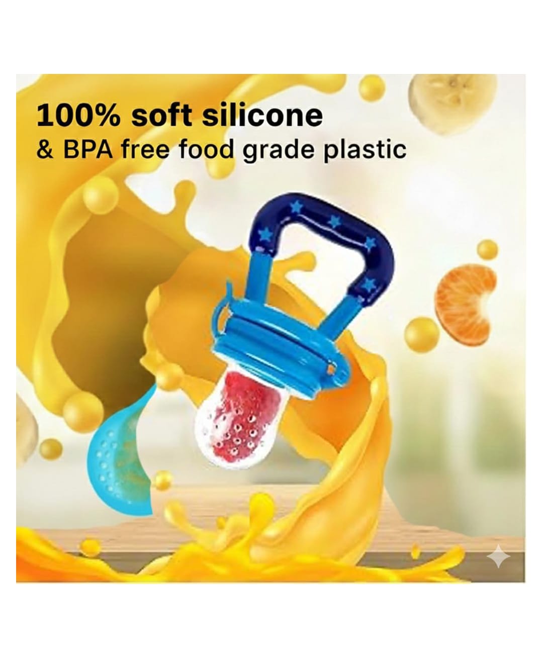 Safe-O-Kid Large Size Silicone Fruit and Food Nibbler  - Blue-image-47