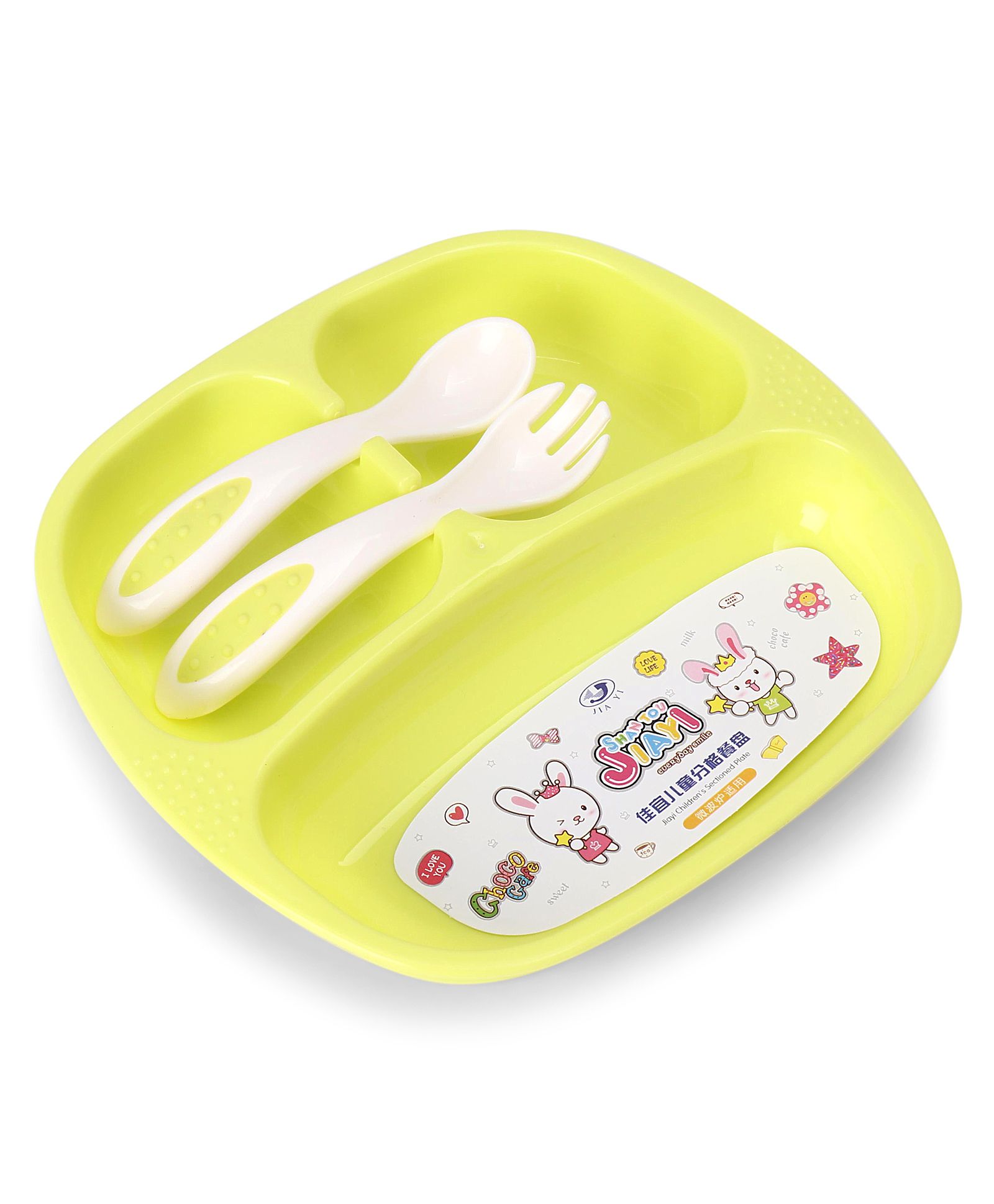 Lunch Plate with Fork &  Spoon - Green-image-47