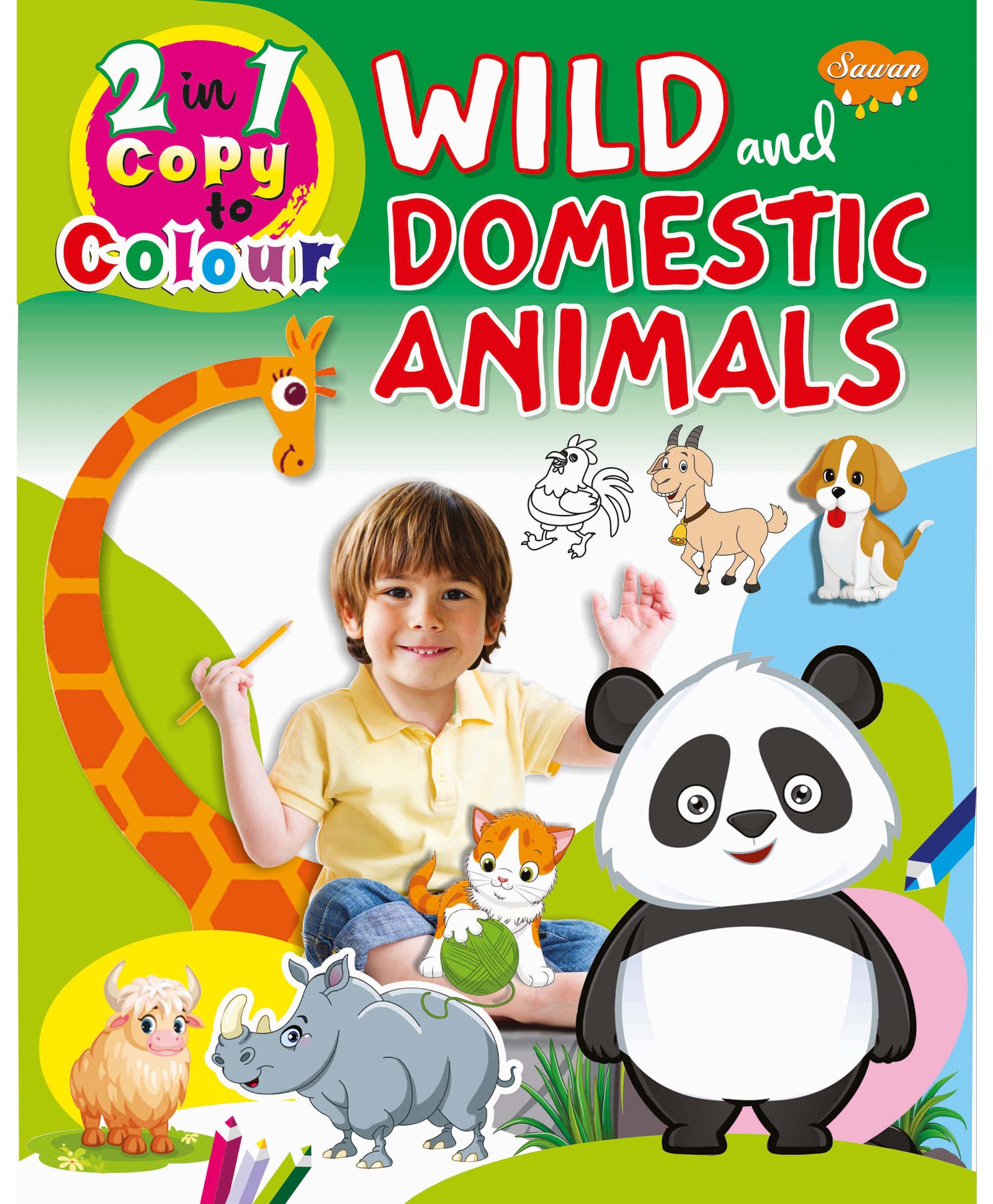 Sawan 2 in 1 Wild and Domestic Animals Copy to Colour Book - English Online  in India, Buy at Best Price from  - 3322441