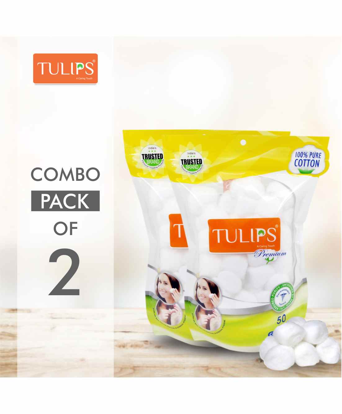 Tulips Premium White Cotton Balls Pack of 2 - 50 Pieces Each-image-22