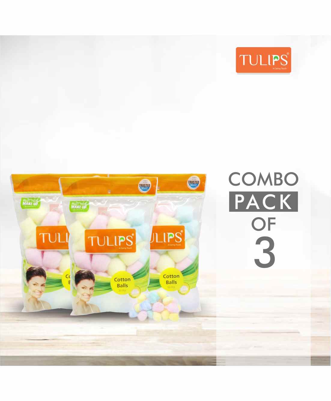 Tulips Colour Cotton Balls Pack of 3 - 50 Pieces Each-image-29