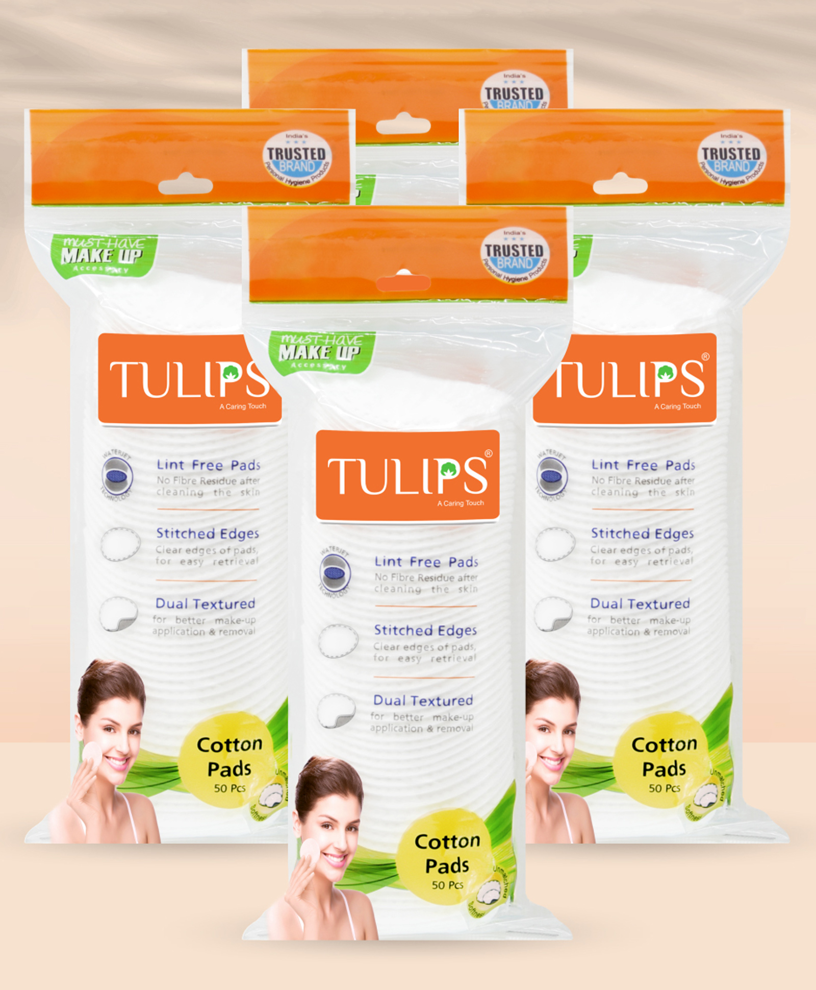 Tulips Cotton Pads Pack of 4 - 50 Pieces Each-image-38