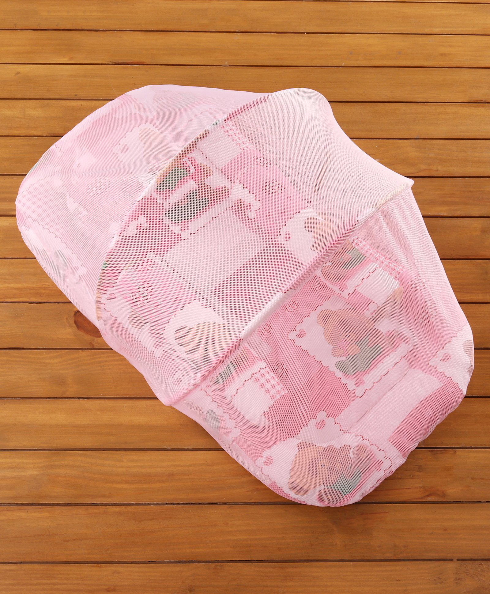 Babyhug Teddy Print Baby Jumbo Bedding Set With Mosquito Net - Pink-image-31