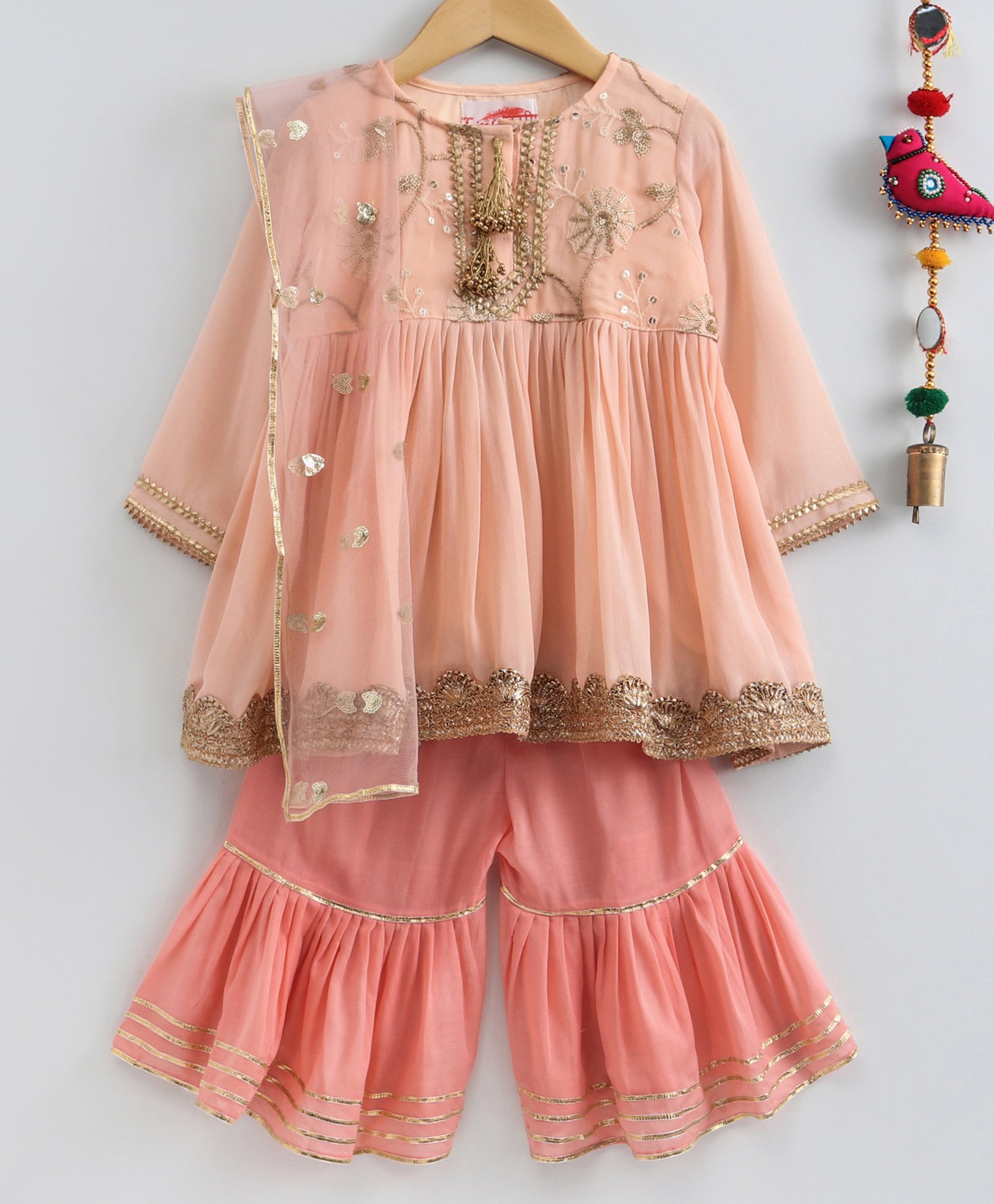 gota work dress for baby girl