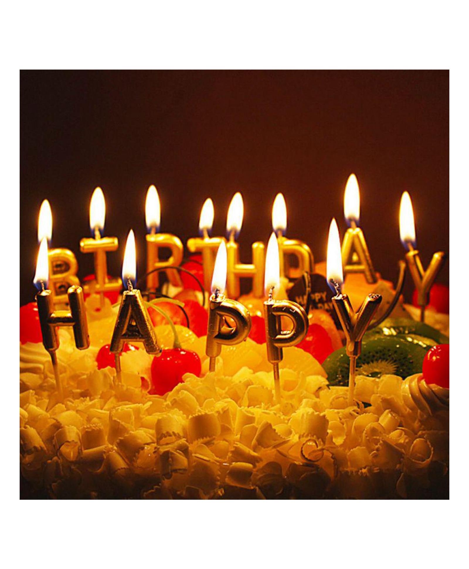 Funcart Happy Birthday Toothpick Candles Golden - 13 Pieces-image-46
