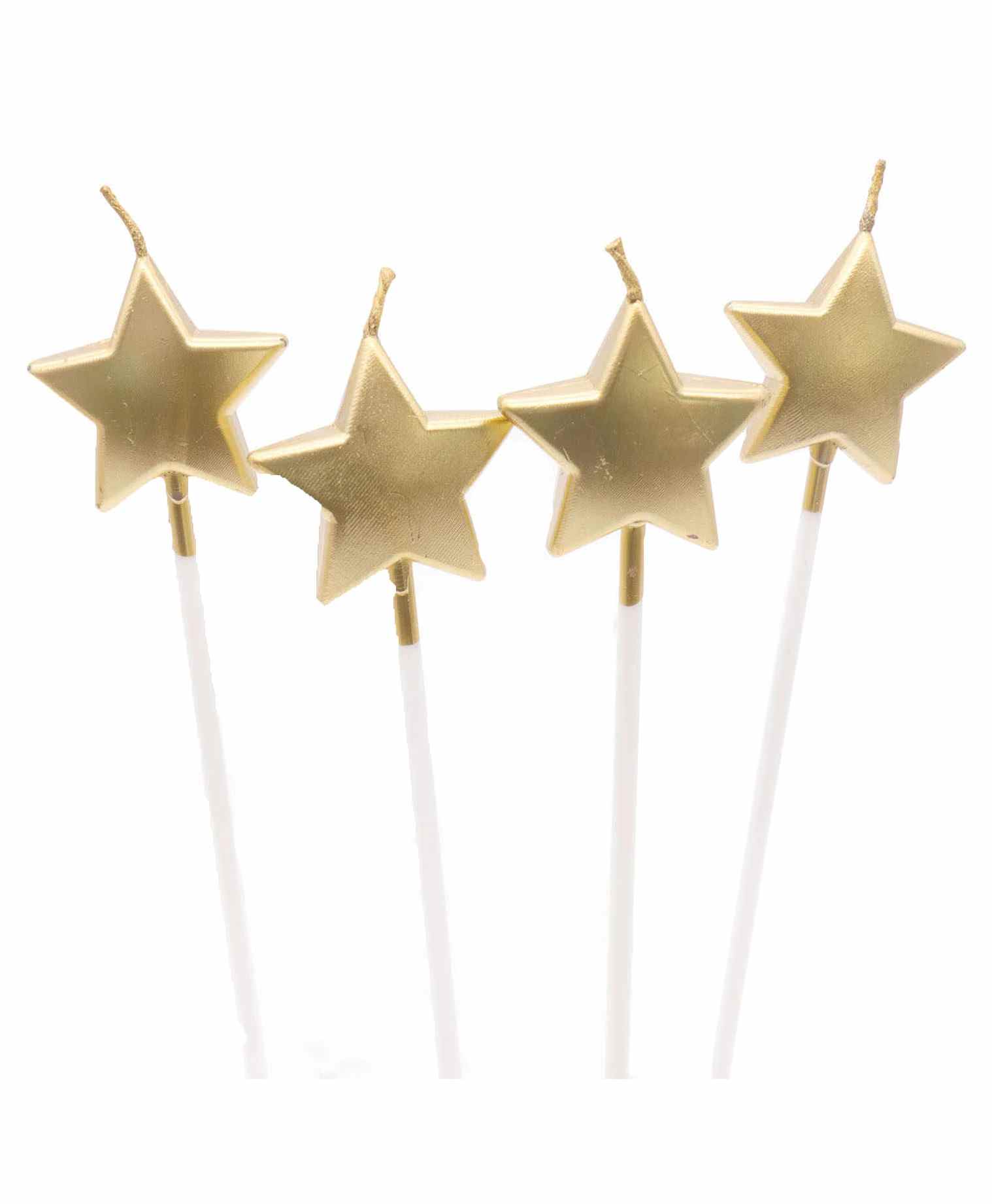 Funcart Star Shaped Candles Golden - 4 Pieces-picture-38