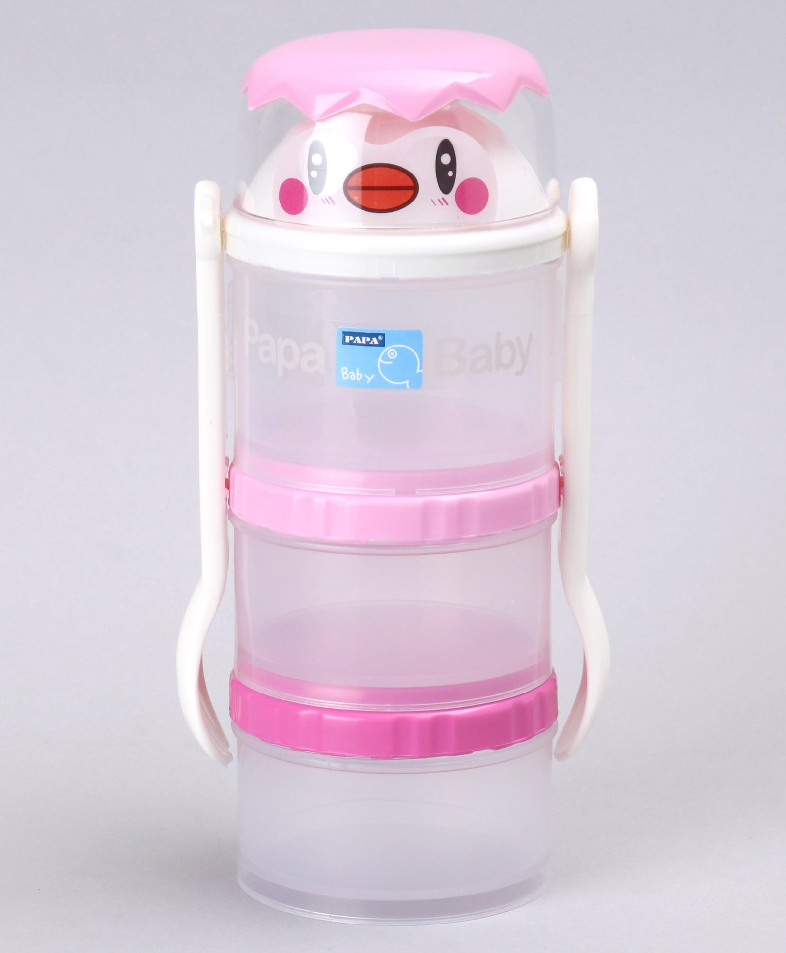 Papa Milk Powder Container with Spoon & Fork - Pink-image-7