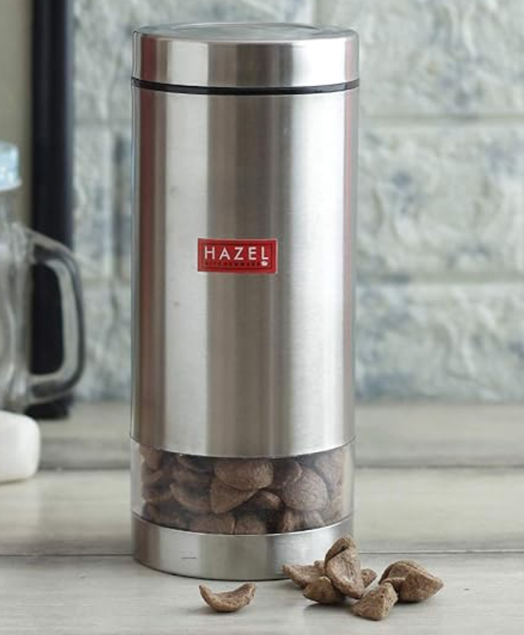 Hazel Stainless Steel Transparent Container Silver - 1000 ml-picture-1