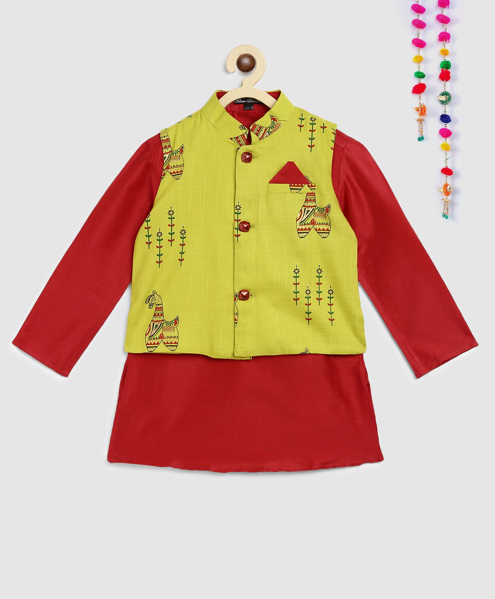 half sleeve kurta with jacket