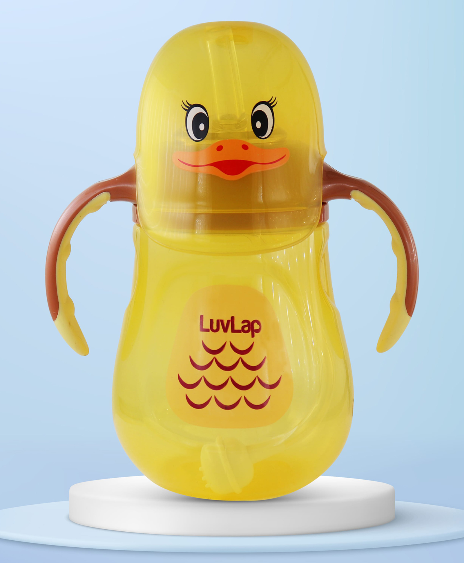 LuvLap Naughty Duck Straw Sipper Yellow - 280 ml-picture-45