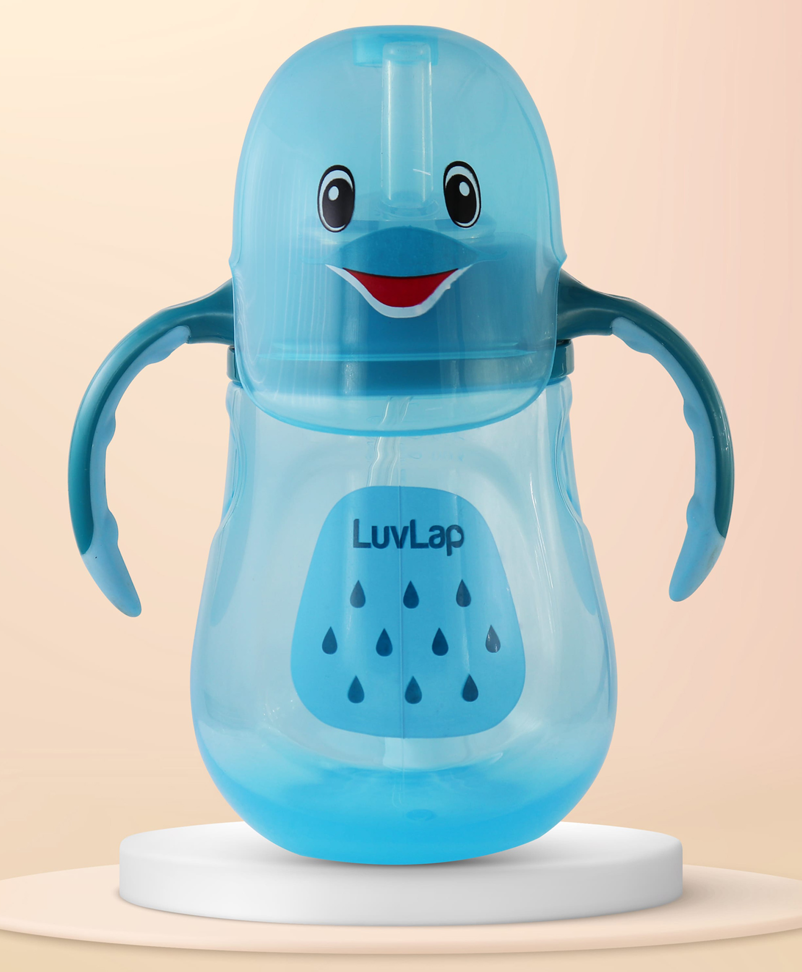 Luvlap Twin Handle Sipper Cup with Dolphin Print Blue - 280 ml-picture-43