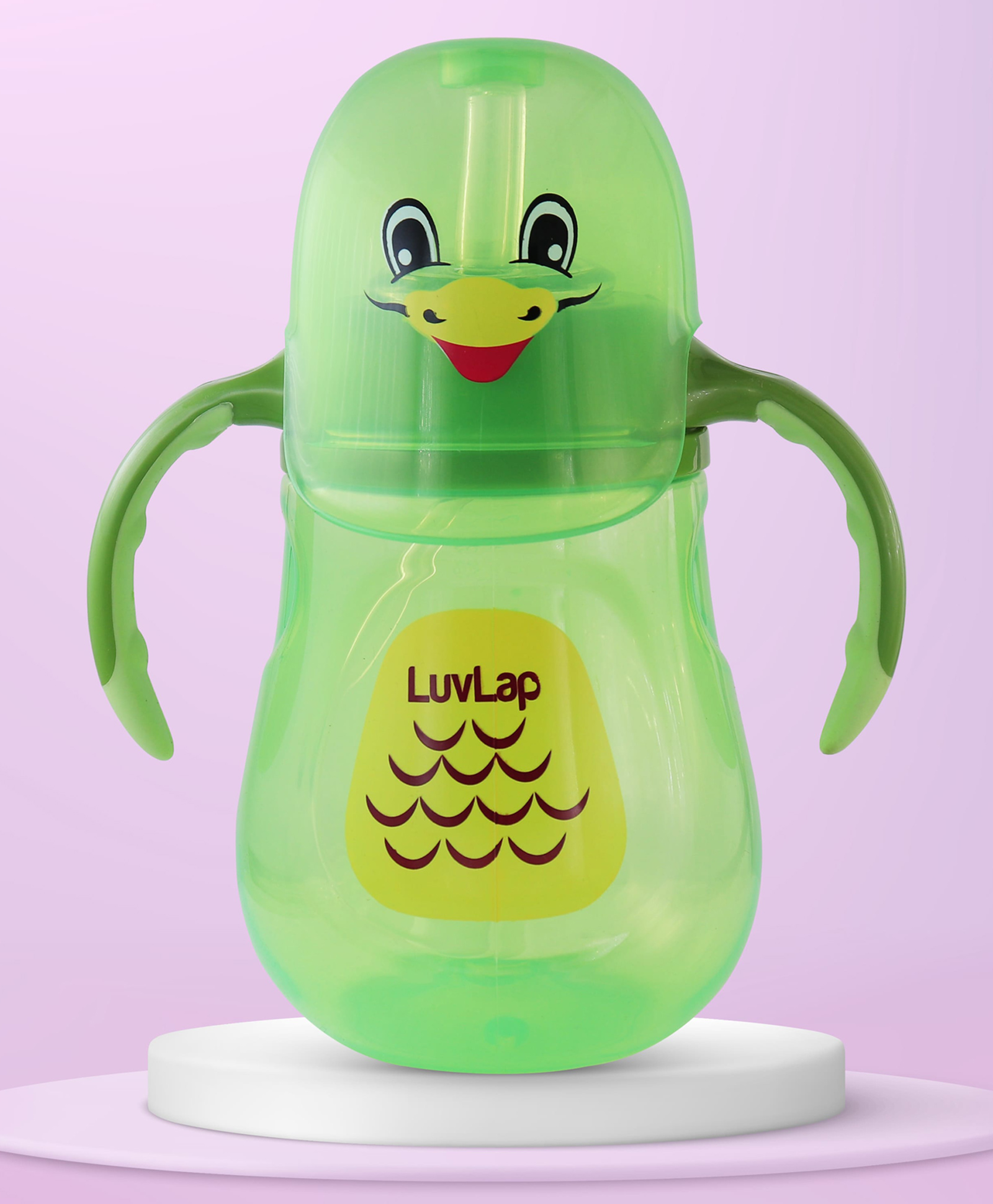 LuvLap Clever Frog Straw Sipper with Handle Green - 280 ml-image-44