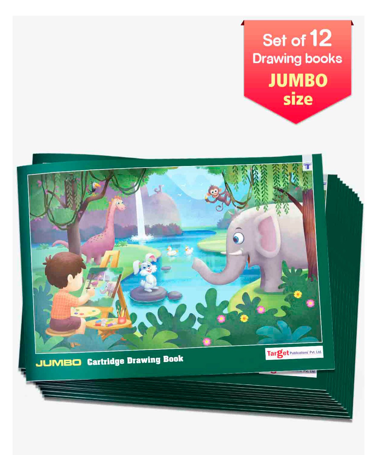 Target Jumbo Size Drawing Book Set of 12 - 36 Pages each Online in India,  Buy at Best Price from  - 3359366