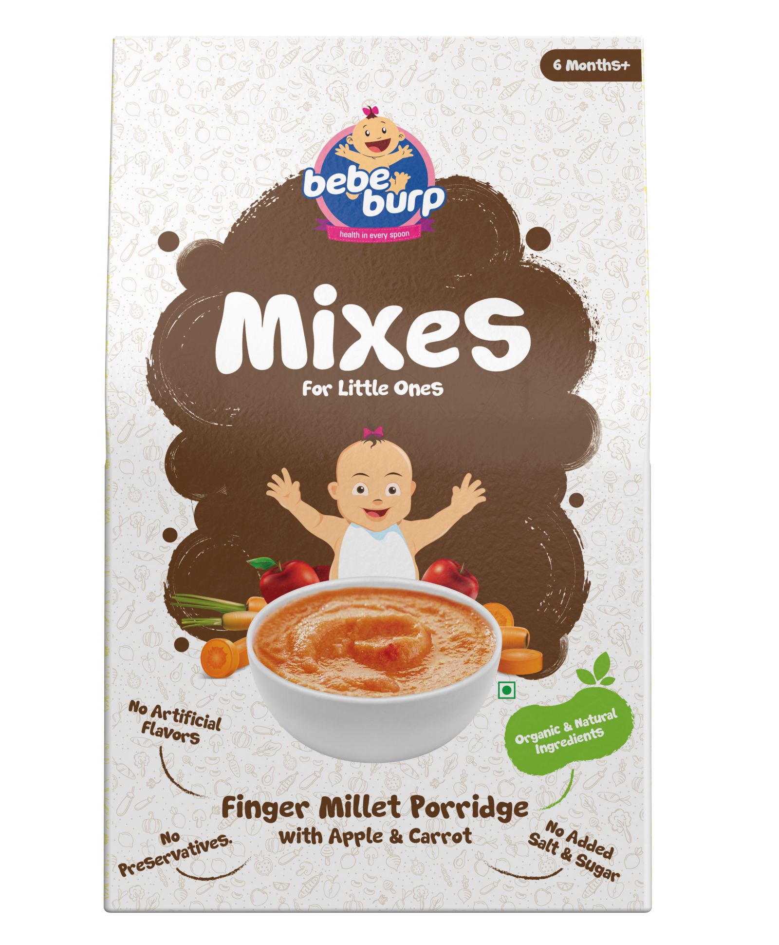Bebe Burp Organic Food Instant Finger Millet Mix Porridge With Apple Carrot 1 Gm Online In India Buy At Best Price From Firstcry Com
