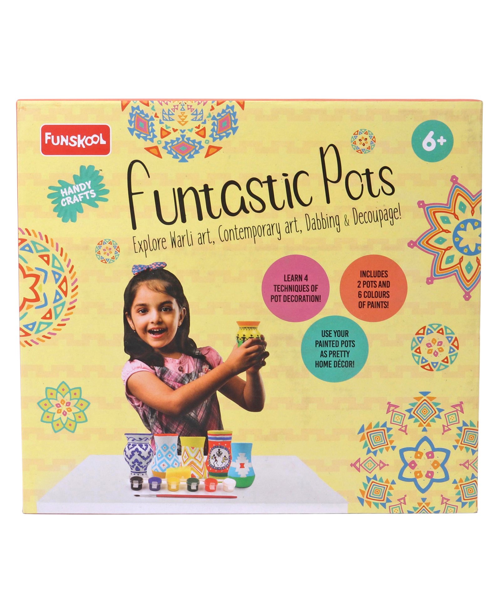 Funskool Pot Decoration Kit with Acrylic Colors - Multicolor-picture-13