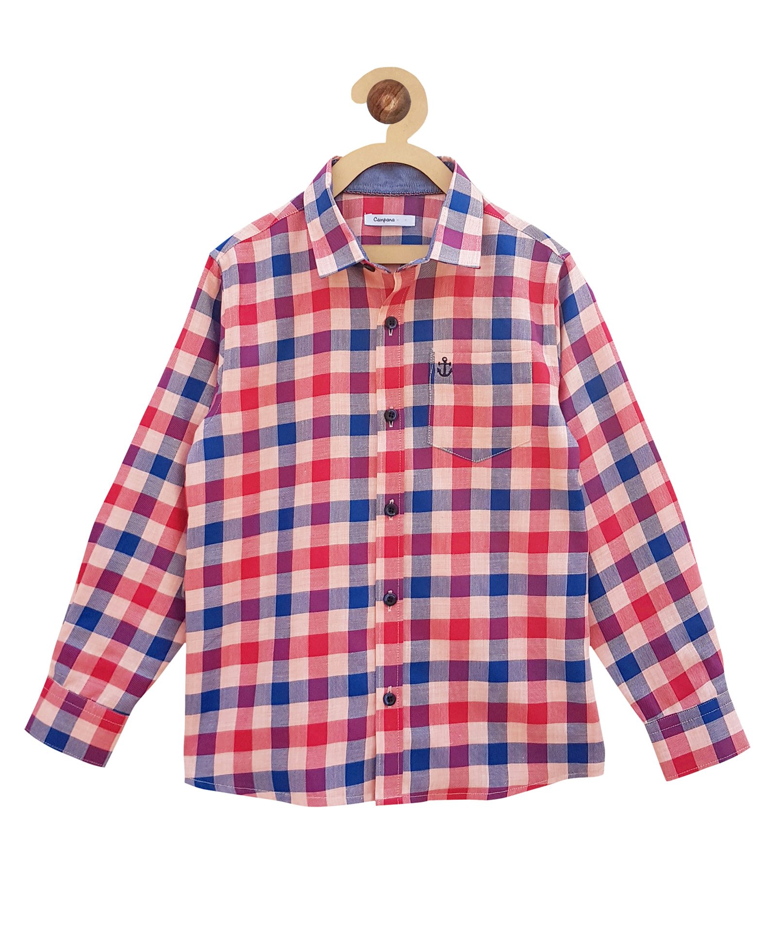 Campana Full Sleeves Check Shirt - Red & Blue-picture-11