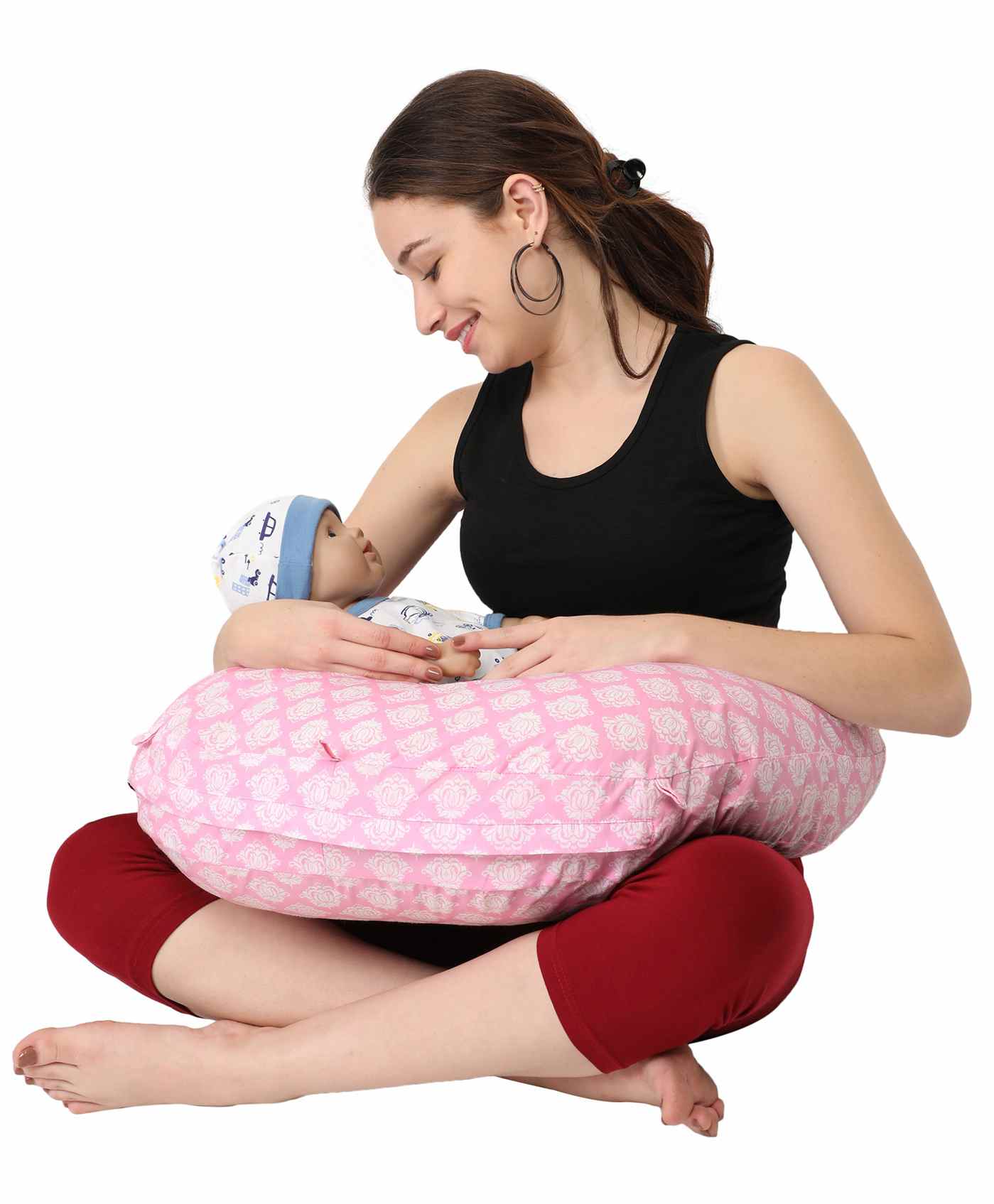 Nene Multifunction Nursing Flower Printed Pillow - Pink-picture-28