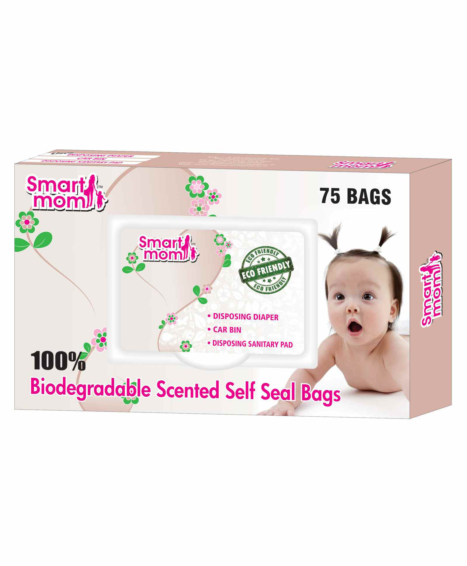 Smart Mom Scented Disposable Diaper Bags - 75 Pieces-image-31