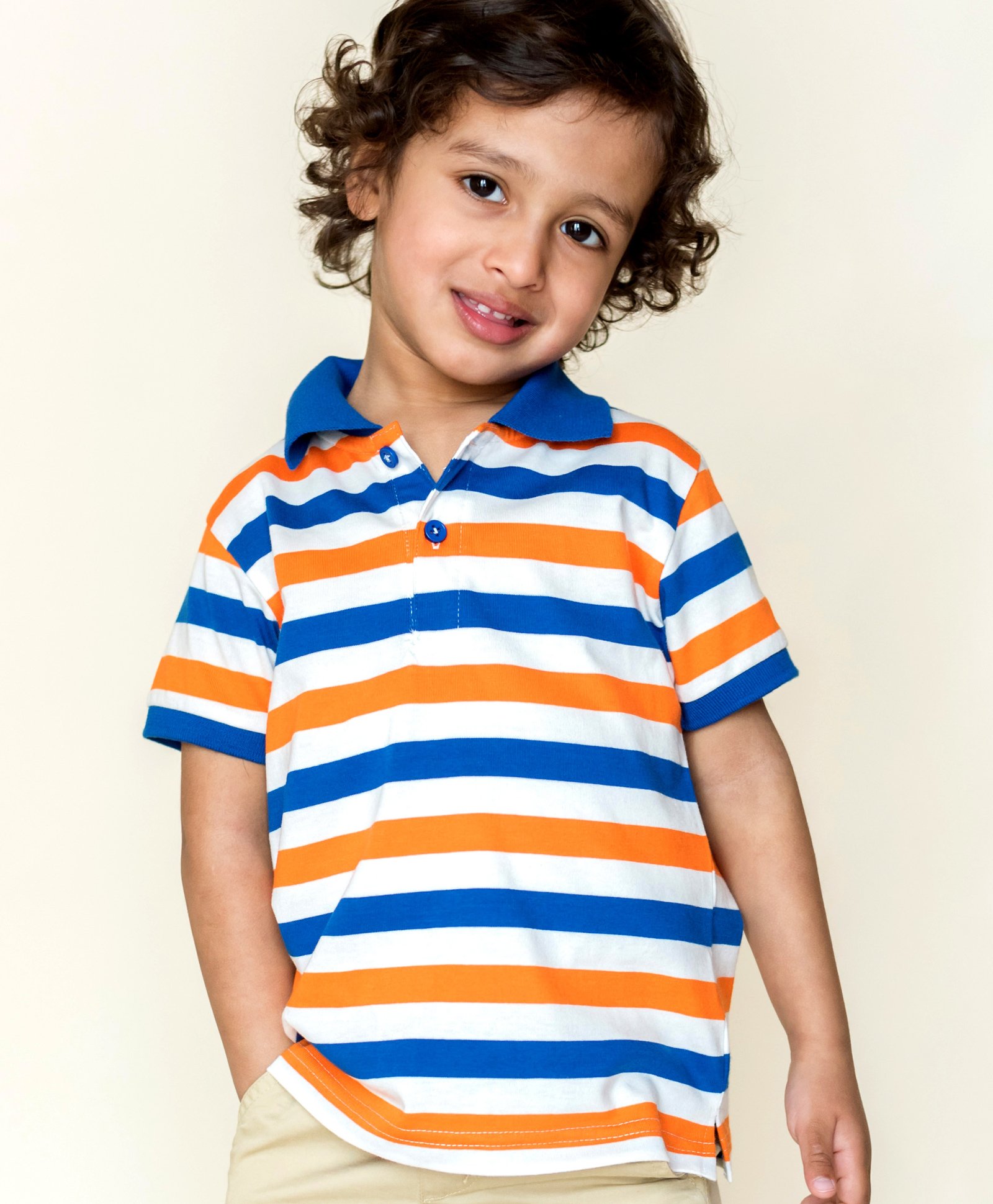 royal blue and orange polo shirt