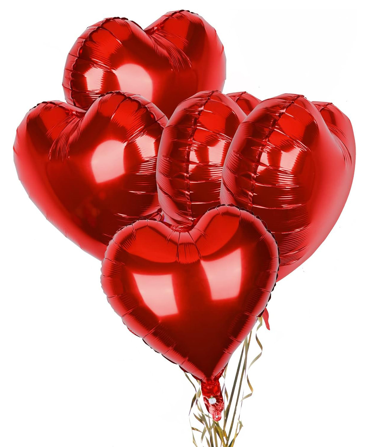 Funcart 18 Inches Red Heart Foil Balloons Red - Pack of 5-image-26