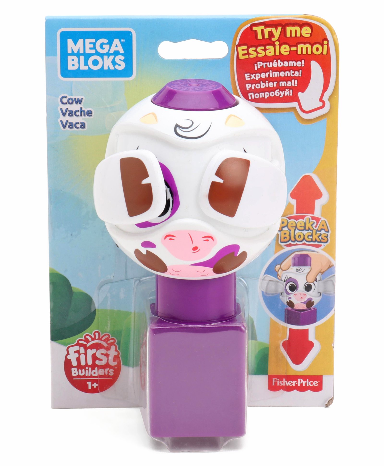 Mega Bloks Peek A Blocks Cow - Purple White-picture-11