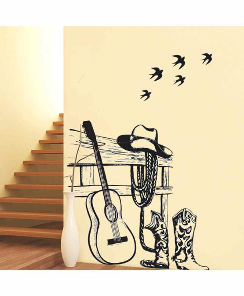 Oren Empower Musical Retro Style Wall Sticker - Black-image-18