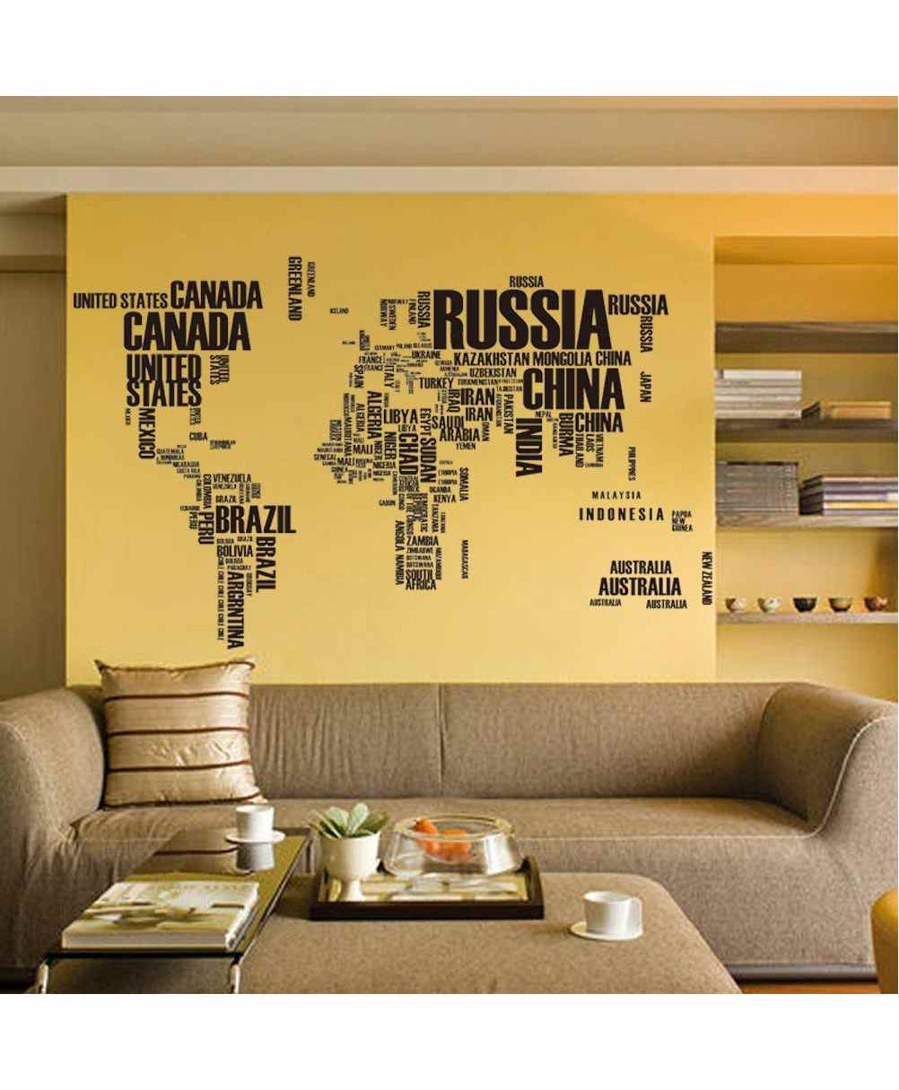 Oren Empower World Map Wall Sticker - Black-image-3