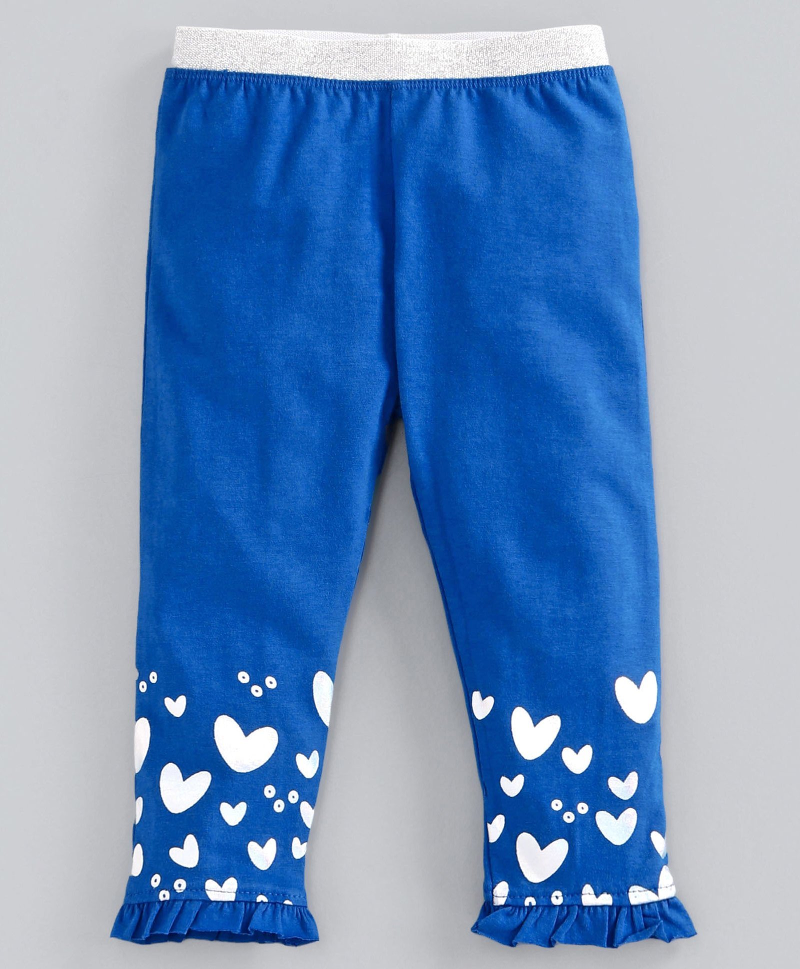 Babyoye Cotton Lycra Full Length Leggings Hear Print - Cobalt Blue-image-17