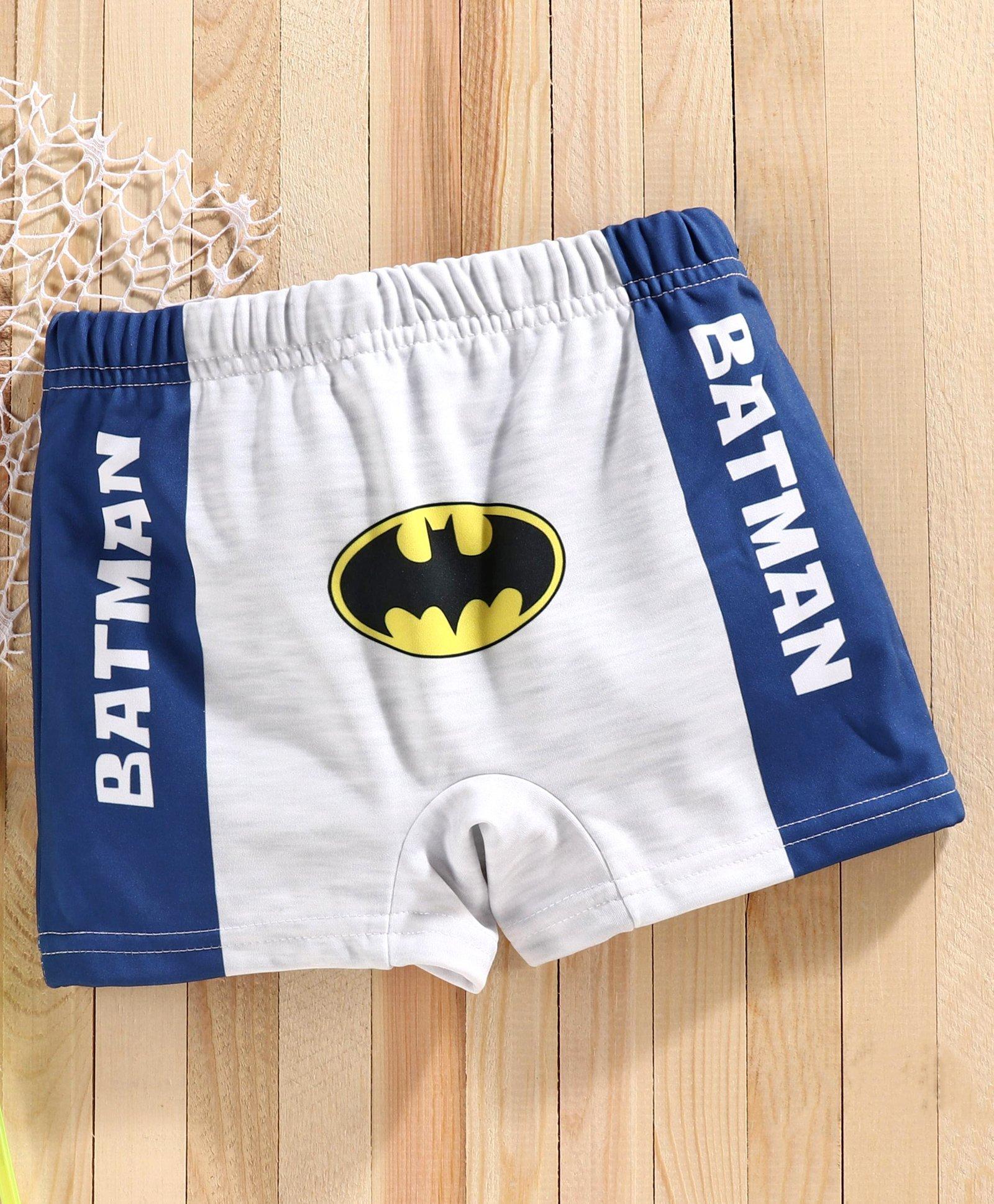 Mom's Love Nylon Swimming Trunks Batman Print - Grey Blue-image-3
