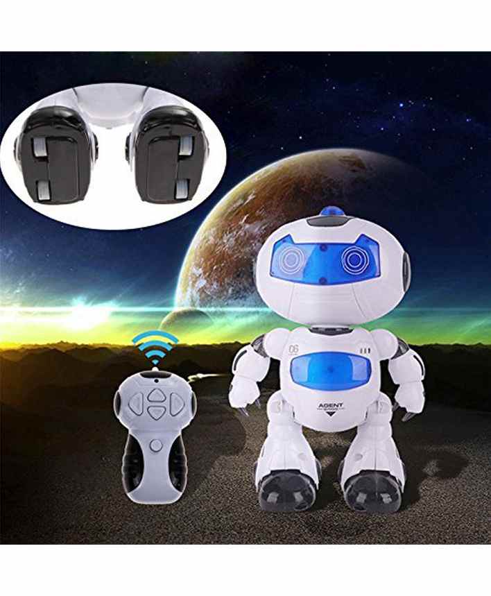 Fiddlerz Remote Control Robot with 3D Lights and Sounds - White-image-46